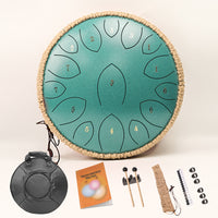 14-inch 15-Note Steel Tongue Drum Percussion Instrument for Students and Meditation