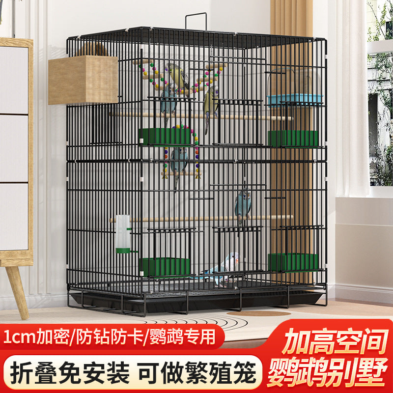 Multi-Layer Large Parrot Cage with Accessories for Budgies Cockatiels Peonies