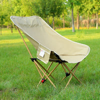 Moon Chair Outdoor Folding Chair, 3-Position Adjustable High Back Beach Chair, Portable Picnic Camping Chair