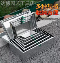 Galvanized Iron Tool Box Storage Organizer with Lid, Multi-functional Metal Container for Home and Outdoor Use
