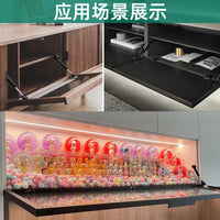 Gas Strut Lift Support for Cabinet Doors, Short Stroke Downward Opening Mechanism