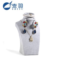 Mannequin Bust Jewelry Display Stand for Necklaces, Bracelets, Earrings, and Rings