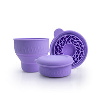 Silicone Foldable Makeup Brush Cleaning Bowl with Scrubber Pad