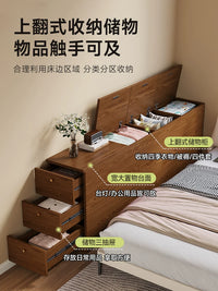 Slim Bedside Storage Cabinet with Shelves, Narrow End Table for Small Spaces