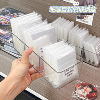 Acrylic Desktop Storage Box with Dividers for Instant Photos & Small Items