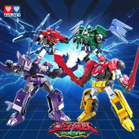 Quantum Squad Dinosaur Armor Heroes Transforming Robot Action Figure Toy Set for Boys