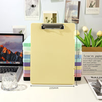 Morandi A4 File Storage Box with Clip Board, Transparent PP Plastic Organizer for Dorm & Office