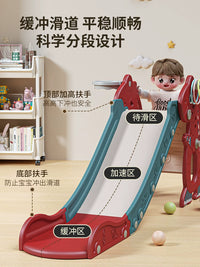 Foldable Dinosaur Toddler Slide with Early Education Machine, Indoor Outdoor Kids Play Slide for Ages 1-3