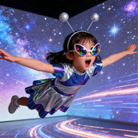 Kids Alien Robot AI Costume Halloween Role Play Party Outfit with Glasses and Headpiece