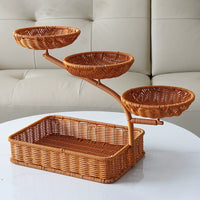 Multi-tier Fruit Basket with Decorative Stand for Living Room, Afternoon Tea, and Dried Fruit Display