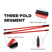 Golf Alignment Stick 3-Section Foldable Training Aid for Swing Correction and Obstacle Practice