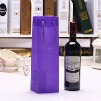 Jelly Color PP Plastic Waterproof Wine Bottle Gift Bag with Handle for Single or Double Bottles