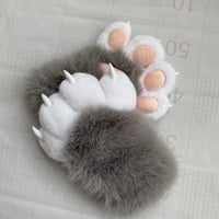 Furry Animal Paw Gloves with Squeaker and Claws for Cosplay
