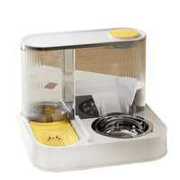 Automatic Pet Feeder with Double Stainless Steel Bowls and Water Dispenser for Cats and Dogs