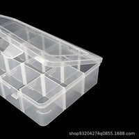 15-Grid Clear PP Storage Box with Removable Dividers for Small Parts, Screws, Electronic Components, and Hardware Tools