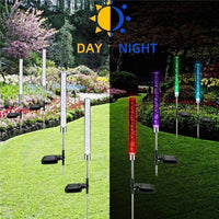 Solar Acrylic Rod Garden Ambient Lighting Outdoor Waterproof Ground Plug Lawn Landscape Lamp RGB Bubble Column