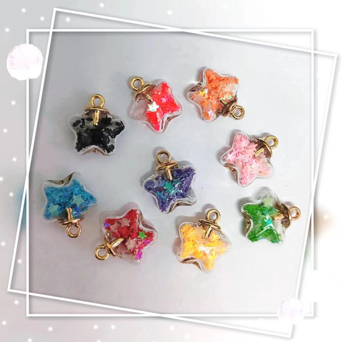Luminous Star Glass Ball Pendant for DIY Jewelry and Keychain Crafts