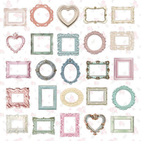 100 Sheets Vintage Photo Frame Decorative Stickers for Scrapbooking Journals Planners