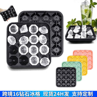 16-Diamond Silicone Ice Cube Tray for Whiskey and Cold Drinks, Easy Release