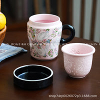 Creative Ceramic Swan Mug with Lid and Infuser, Gift Box Option, for Tea, Coffee, Milk