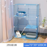 Large Indoor Cat Cage with Litter Box Space and Cat House
