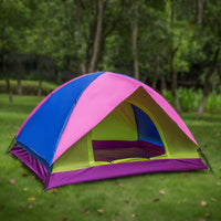 Double Layer Outdoor Camping Tent for 2-4 People, Beach Travel Shelter
