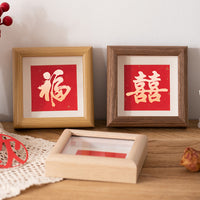 Square Mini Photo Frame Desktop Display Oil Painting Frame New Chinese Style Wedding Decor