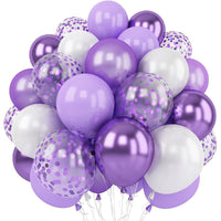 60-Pack 12-Inch Metallic & Matte Latex Balloons for Birthday Party Decorations