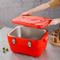 Stainless Steel Insulated Cooler Box for Outdoor Camping, Large Capacity Portable Food Warmer and Cooler