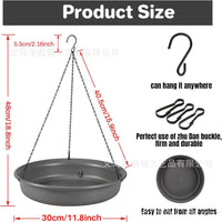 Hanging Bird Bath & Feeder for Garden & Outdoor Use, Iron Art Design
