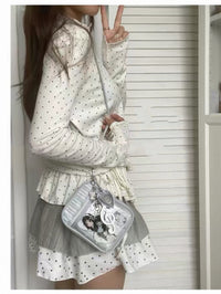 Polka Dot Multi-functional Ita Bag Passport Holder with DIY Card Slot