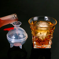 6.5cm Large Sphere Ice Ball Mold for Whiskey and Cocktails, Reusable Plastic Ice Cube Tray Set for Home Bar