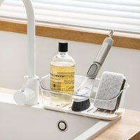 Sink Caddy Organizer for Sponges and Dish Soap, Drainer Tray for Kitchen and Bathroom