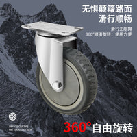 Medium Duty 3/4/5 Inch Single-Axis Swivel Caster Wheels with Brake for Carts and Shelving, Gray