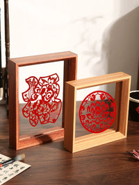 Chinese Style Double-Sided Transparent Photo Frame for Displaying Artwork, Calligraphy, and Specimens