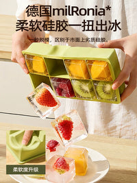 Large Silicone Ice Cube Tray with Lid for Whiskey Cocktails and Food Storage