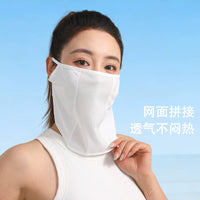 2026 New Ice Silk Sun Protection Face Mask for Women, Breathable Outdoor Cycling Neck Gaiter with Ear Loops