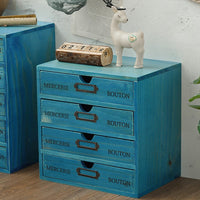 Wooden Monitor Stand Desk Organizer with Drawers