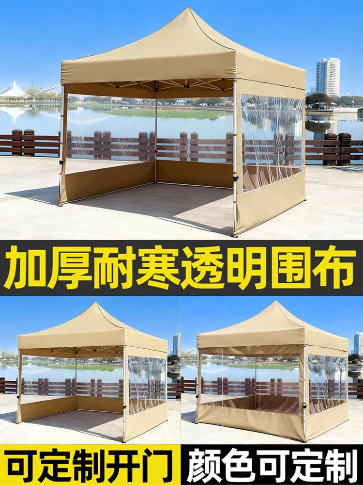 Thickened Four-Legged Warm Tent Tarp for Stalls - Waterproof, Sunshade, Windproof Enclosure