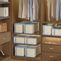 Fabric Clothes Storage Box with Compartments for Wardrobe Organization