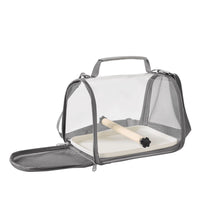 Portable Bird Carrier Cage for Parrots and Small Pets, Travel Backpack with Perch and Tray