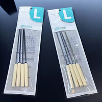 Wooden Handle Anti-scalding BBQ Skewers Stainless Steel Thickened Lengthened Meat Skewers Flat Skewers Grilling Tools