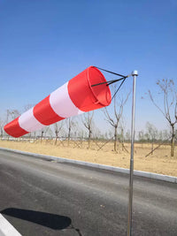Industrial Wind Sock with Rotating Pole for Outdoor Weather and Safety Monitoring