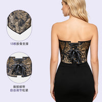 Strapless Printed Bustier Top for Women - Sexy Push-Up Shapewear