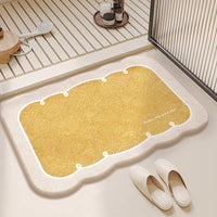 Absorbent Non-Slip Faux Cashmere Bathroom Mat for Shower and Entryway
