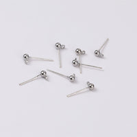 18K Gold Plated Copper Ball Stud Earrings with Hanging Loop for DIY Jewelry Making