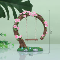 Handmade Resin Rose Swing Ornament for Micro Landscape & Fish Tank Decor