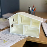 3D Printed Nordic Minimalist House Figurine Dollhouse Miniature Model Ornament