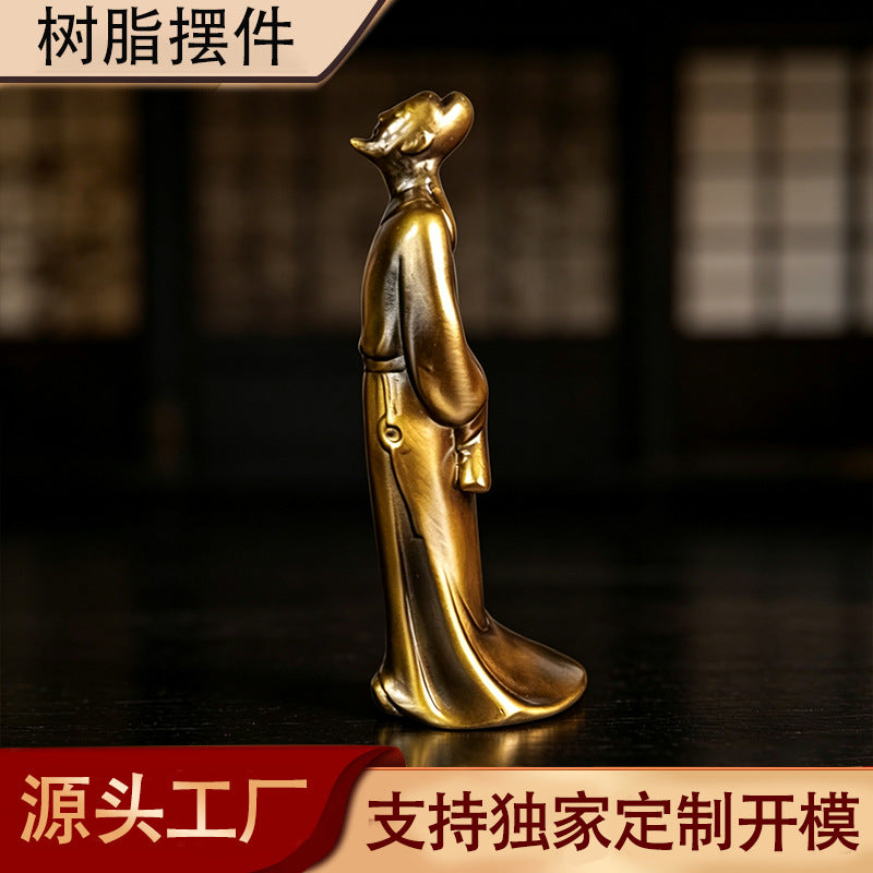 Li Bai Resin Sculpture Ornament - Chinese Style Desk & Teahouse Decor
