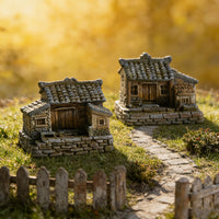 Miniature Chinese Courtyard House Micro Landscape Ornament for Bonsai & Planters